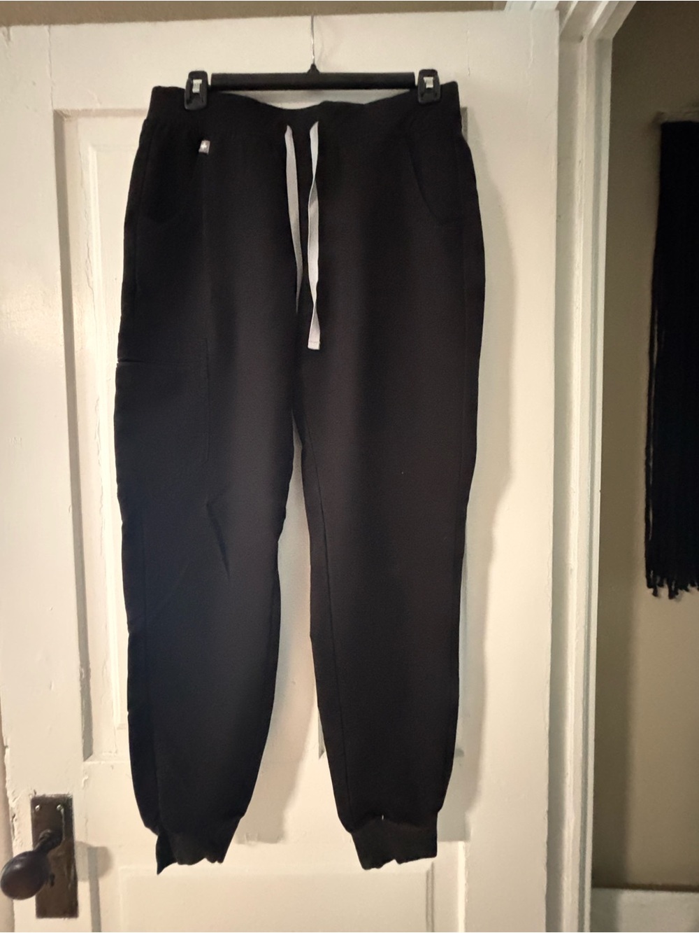 Figs Black Jogger Scrub Pants with Drawstring